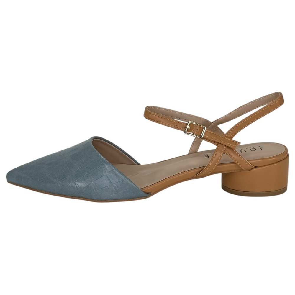 Journee Collection Brynn Blue/Tan Faux Leather Womens Flats Size 8.5M - Picture 3 of 12